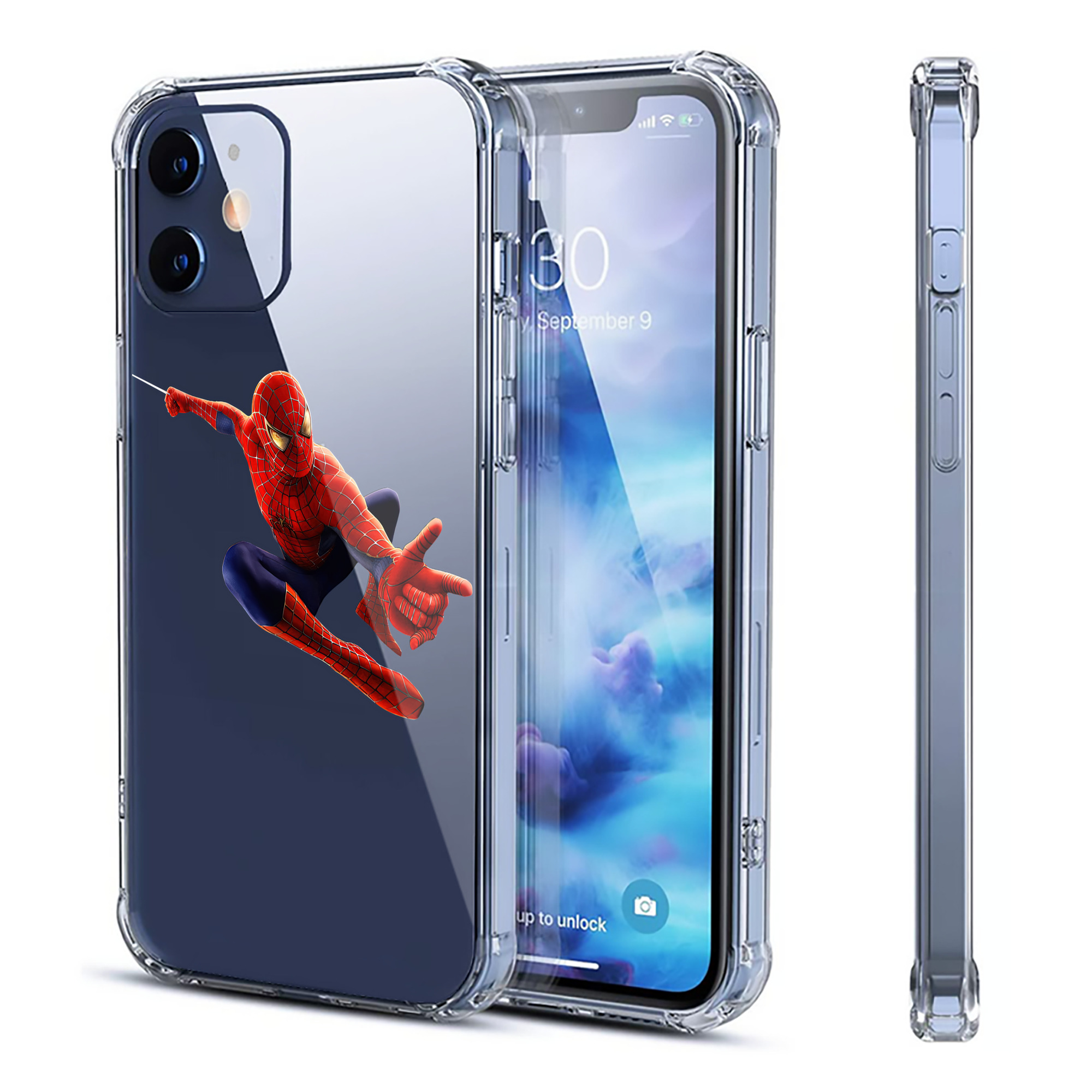 （画像用） Spider Man スパイダーマン 【iPhone 12シリーズ対応】透明スマホケース（クリアソフトケース）